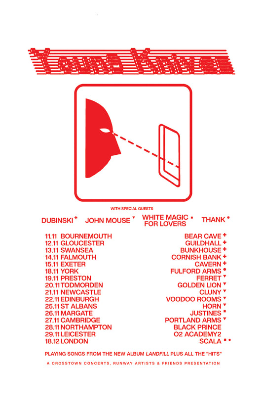 YK Landfill part 2 screen printed tour poster